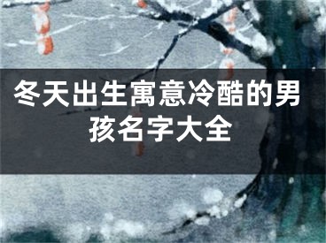 冬天出生寓意冷酷的男孩名字大全