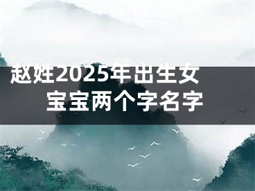 赵姓2025年出生女宝宝两个字名字