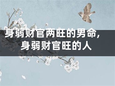 身弱财官两旺的男命,身弱财官旺的人