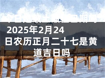 今日是破土最佳日期吗 2025年2月24日农历正月二十七是黄道吉日吗