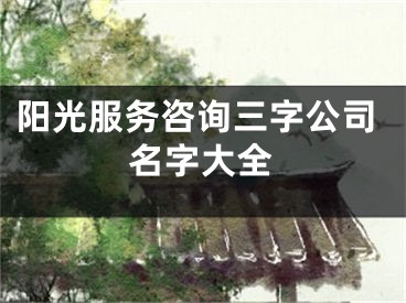 阳光服务咨询三字公司名字大全