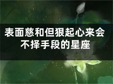 表面慈和但狠起心来会不择手段的星座