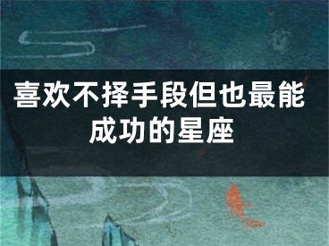 喜欢不择手段但也最能成功的星座