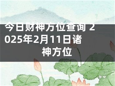 今日财神方位查询 2025年2月11日诸神方位