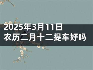 2025年3月11日农历二月十二提车好吗