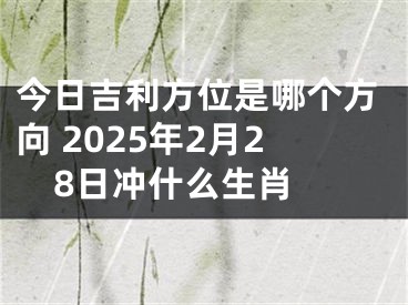 今日吉利方位是哪个方向 2025年2月28日冲什么生肖 