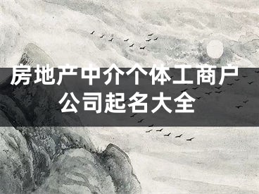 房地产中介个体工商户公司起名大全