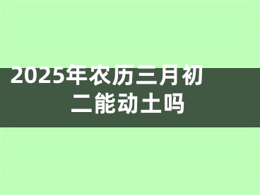 2025年农历三月初二能动土吗