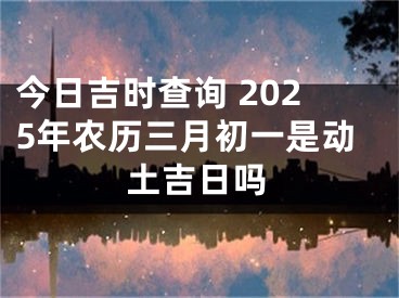 今日吉时查询 2025年农历三月初一是动土吉日吗