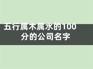 五行属木属水的100分的公司名字