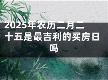 2025年农历二月二十五是最吉利的买房日吗