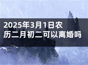 2025年3月1日农历二月初二可以离婚吗