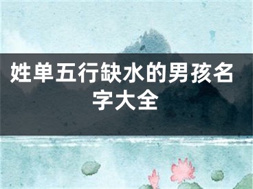 姓单五行缺水的男孩名字大全