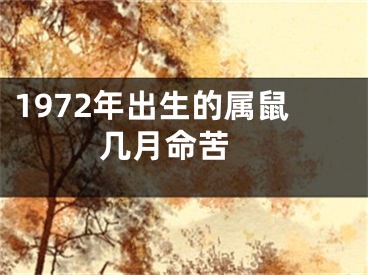 1972年出生的属鼠几月命苦 