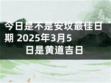 今日是不是安坟最佳日期 2025年3月5日是黄道吉日