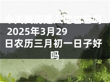 今天黄历是入宅吉日吗 2025年3月29日农历三月初一日子好吗