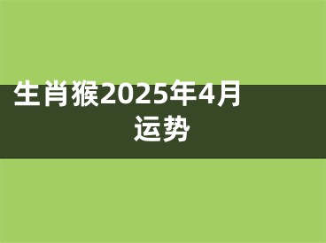 生肖猴2025年4月运势