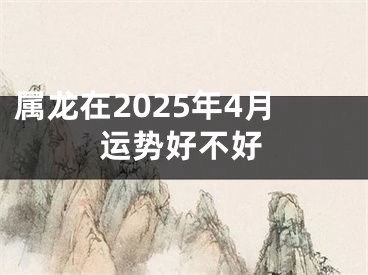 属龙在2025年4月运势好不好