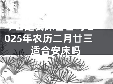 今日是安床吉日吗 2025年农历二月廿三适合安床吗