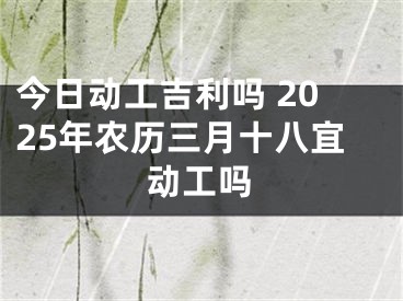 今日动工吉利吗 2025年农历三月十八宜动工吗