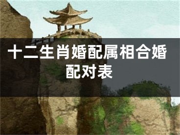 十二生肖婚配属相合婚配对表