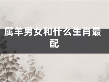 属羊男女和什么生肖最配
