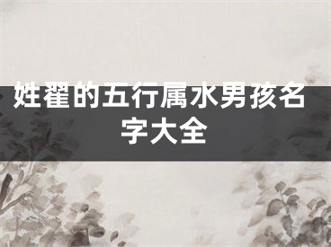姓翟的五行属水男孩名字大全