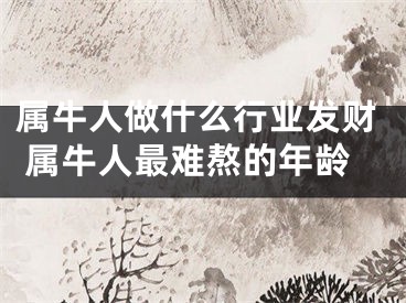 属牛人做什么行业发财 属牛人最难熬的年龄