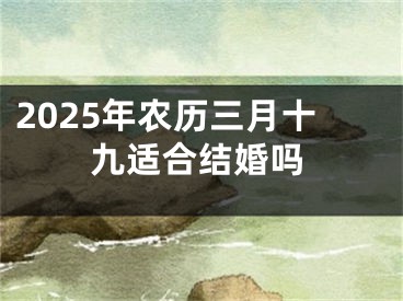 2025年农历三月十九适合结婚吗