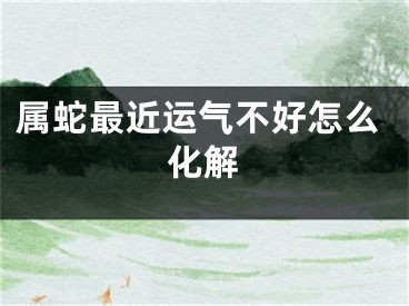 属蛇最近运气不好怎么化解