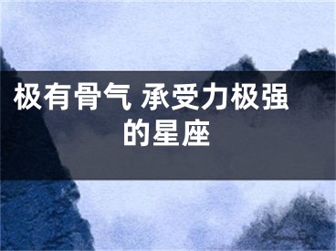 极有骨气 承受力极强的星座