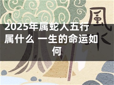 2025年属蛇人五行属什么 一生的命运如何