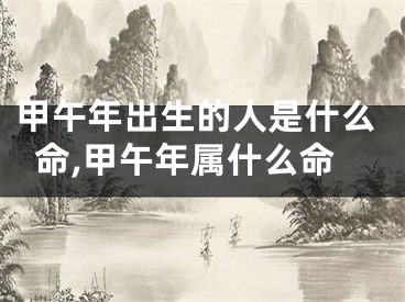 甲午年出生的人是什么命,甲午年属什么命