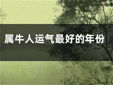 属牛人运气最好的年份