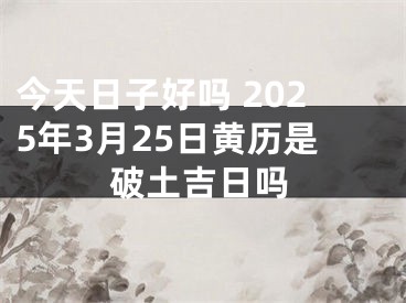 今天日子好吗 2025年3月25日黄历是破土吉日吗