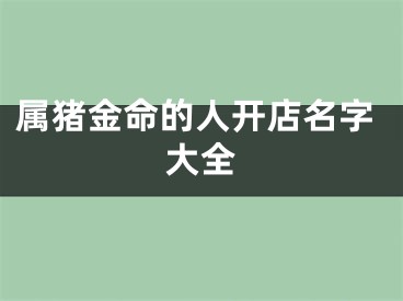 属猪金命的人开店名字大全