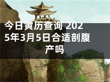 今日黄历查询 2025年3月5日合适剖腹产吗