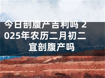今日剖腹产吉利吗 2025年农历二月初二宜剖腹产吗