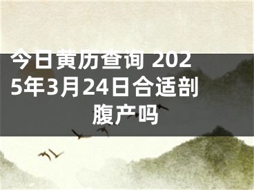 今日黄历查询 2025年3月24日合适剖腹产吗