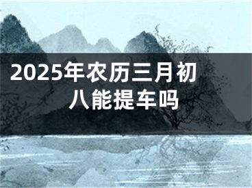 2025年农历三月初八能提车吗