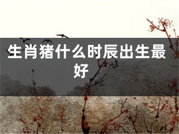 生肖猪什么时辰出生最好 