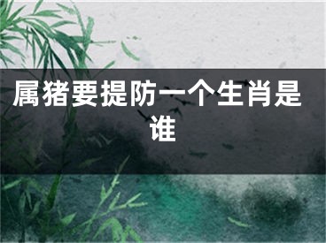属猪要提防一个生肖是谁