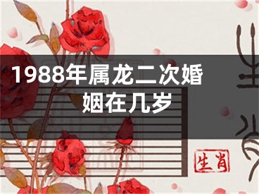 1988年属龙二次婚姻在几岁