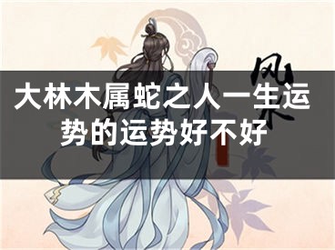 大林木属蛇之人一生运势的运势好不好