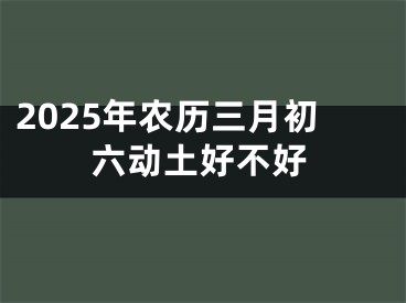 2025年农历三月初六动土好不好