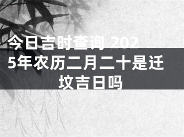 今日吉时查询 2025年农历二月二十是迁坟吉日吗