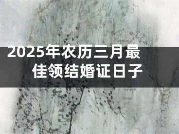 2025年农历三月最佳领结婚证日子