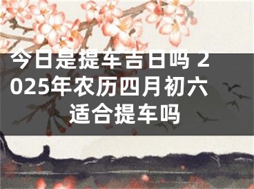 今日是提车吉日吗 2025年农历四月初六适合提车吗