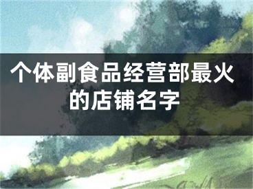 个体副食品经营部最火的店铺名字