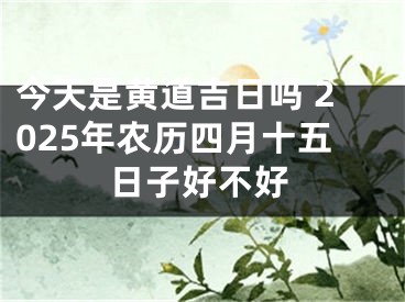 今天是黄道吉日吗 2025年农历四月十五日子好不好